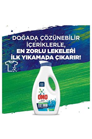 Omo Leke Karşıtı Beyazlar ve Renkliler için Sıvı Deterjan 26 Yıkama 4x1.69 lt